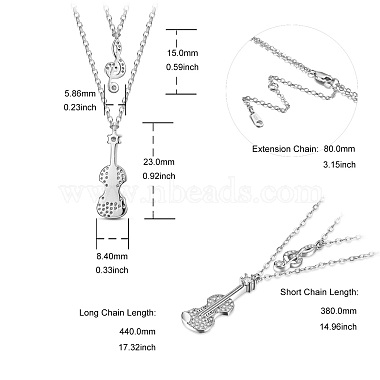 colliers à plusieurs niveaux en argent sterling plaqué rhodium shegrace 925(JN895A)-5