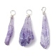 Electroplated Natural Quartz Crystal Dyed Pendants(PALLOY-JF02324-03)-1