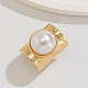 Alloy with Plastic Pearl Finger Rings(FS-WGC5205-01)-1