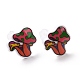 Acrylic Cartoon Mushroom Stud Earrings with Platic Pins for Women(EJEW-F293-03B)-2