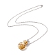 Glass Perfume Vial with Crown Pendant Necklace(NJEW-H218-01H)-2