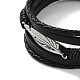Men's Braided Black PU Leather Cord Multi-Strand Bracelets(BJEW-K243-21P)-2