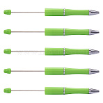 Plastic Beadable Pens, Shaft Black Ink Ballpoint Pen, for DIY Pen Decoration, Green Yellow, 141x8x8mm(AJEW-TAG0001-03B)