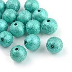Spray Painted Acrylic Beads, Matte Style, Round, Turquoise, 6mm, Hole: 1.5mm, about 4700pcs/500g(ACRP-Q018-6mm-006)