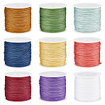9 Rolls 9 Colors Nylon Braided Cord, Chinese Knotting Cord for Jewelry Making Macrame Craft, Mixed Color, 0.8mm, about 49.21 yards(45m)/roll, 1 roll/color(NWIR-SC0001-06)