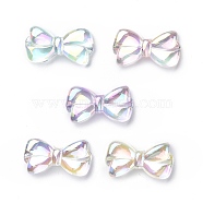 UV Plating Rainbow Iridescent Acrylic Beads, Bowknot, Mixed Color, 29x16x7mm, Hole: 2.8mm(OACR-H015-01)