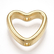 CCB Plastic Bead Frames, Heart, Light Gold, 11x12x3.5mm, Hole: 1.6mm(CCB-S161-11KC)