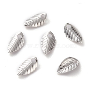 Brass Charms, Long-Lasting Plated, Leaf, 925 Sterling Silver Plated, 7x4x1mm, Hole: 1mm(KK-H739-06S)
