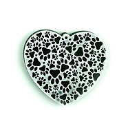 Valentine's Day Silicone Pendant Molds, Resin Casting Molds, for Keychain Clasps Craft Making, Paw Print, 64x71x6mm, Hole: 2mm, Inner Diameter: 59x68mm(DIY-J009-08J)