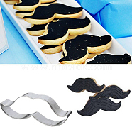 304 Stainless Steel Cookie Cutters, Cookies Moulds, DIY Biscuit Baking Tool, Mustache, Stainless Steel Color, 33x105mm(DIY-E012-88)