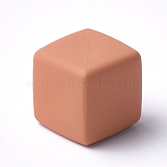 Acrylic Pendants, Rubberized, Cube, Coral, 14.5x14.5x14.5mm, Hole: 3.5mm(MACR-T024-32C)