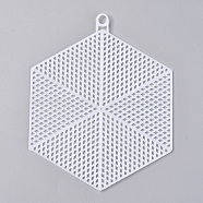 Cross Stitch Mesh Board, Plastic Canvas Sheets, Hexagon, White, 152x121x1.5mm, Hole: 8mm(DIY-WH0162-81)