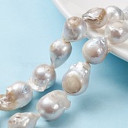 Natural Baroque Pearl Keshi Pearl Beads Strands, Cultured Freshwater Pearl, Nuggets, Creamy White, 13~22x13~27x13·16mm, Hole: 0.5mm, about 20pcs/strand, 15.3 inch(PEAR-K004-20)