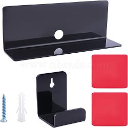 SUPERFINDINGS Acrylic Tray, Hanging Rack Tray Bracket, for Jewelry Display, Acrylic Tray, Hanging Rack Tray Bracket, Black, 6~22.9x6.6~8.9x6.1~8.3cm(ODIS-FH0001-08)