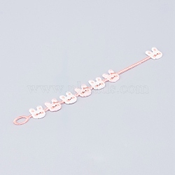 Embroidery Bracelets for Girls, Rabbit, Pink, 7-7/8 inch(20cm)(BJEW-H535-02)