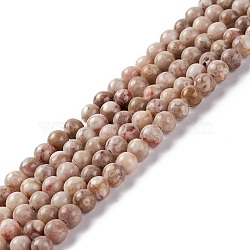 Natural Maifanite/Maifan Stone Beads Strands, Dyed, Round, Thistle, 4~4.5mm, Hole: 1mm, about 91~100pcs/strand, 14.96~15.35 inch(38~39cm)(G-P451-01C-B)
