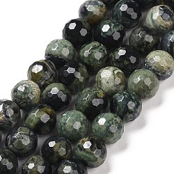 Natural Kambaba Jasper Beads Strands, Faceted(128 Facets), Round, 8mm, Hole: 1.2mm, about 46pcs/strand, 14.76''(37.5cm)(G-E571-04B)