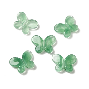 Transparent Acrylic Beads, Butterfly, Sea Green, 12.8x17.3x4.4mm, Hole: 2mm, about 940pcs/500g