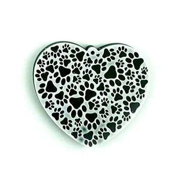 Valentine's Day Silicone Pendant Molds, Resin Casting Molds, for Keychain Clasps Craft Making, Paw Print, 64x71x6mm, Hole: 2mm, Inner Diameter: 59x68mm