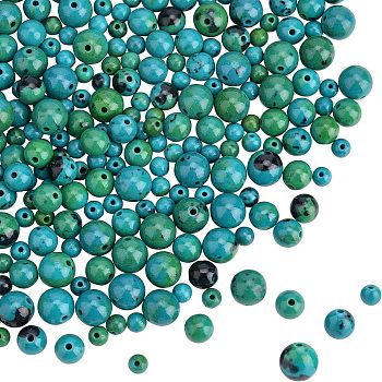 Olycraft 6 Strands 3 Style Synthetic Chrysocolla Beads Strands, Round, 4mm/6mm/8mm, Hole: 0.5~1mm, 2strands/style