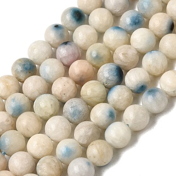 Natural Blue Ice Glacierite Stone Beads Strands, Round, 6~6.5mm, Hole: 0.8mm, about 60~62pcs/strand, 15.35~15.55 inch(39~39.5cm)
