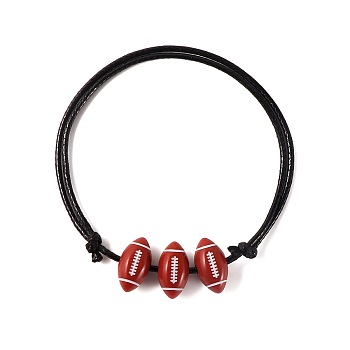 Black, show in picture 1Woven bracelet, Basketball, Football, and Rugby Beaded Bracelet