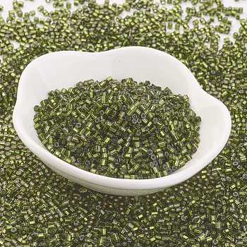 TOHO Japanese Seed Beads, Two Cut Hexagon, (37) Silver Lined Olivine, 11/0, 2x2mm, Hole: 0.6mm, about 44000pcs/pound