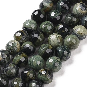Natural Kambaba Jasper Beads Strands, Faceted(128 Facets), Round, 8mm, Hole: 1.2mm, about 46pcs/strand, 14.76''(37.5cm)