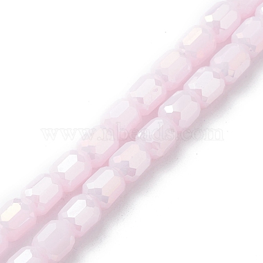 Pink Barrel Glass Beads