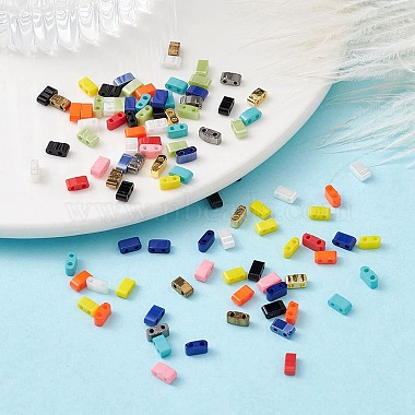 100Pcs 13 Style 2-Hole Glass Seed Beads(SEED-YW0002-39)-5