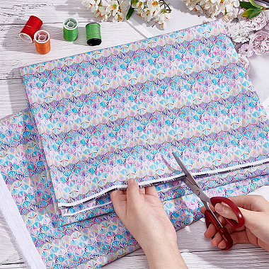 Fish Scale Pattern Polyester-Cotton Fabric(DIY-WH0430-114D)-3