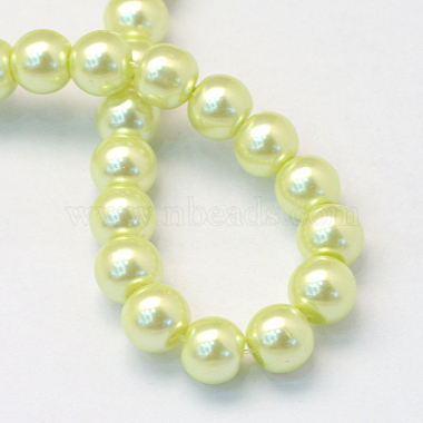 Baking Painted Pearlized Glass Pearl Round Bead Strands(HY-Q330-8mm-46)-4