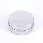 Aluminum Box, with Screw Top Lid, Round, Platinum, 3.7x1.7cm, Inner diameter: 3cm(CON-WH0074-16P-A)