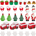 Christmas Resin Sculpture Ornaments, for Home Office Desk Decorations, Mixed Shapes, Mixed Color, 12.5~43x12.5~24x16~30mm(RESI-SC0005-90A)