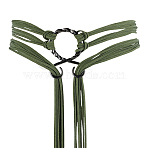 1 Bag PU Imitation Leather Belts, with Alloy Clasp, Waist Belt, Gunmetal, Dark Green, 77x54x4mm(AJEW-OC0015-66B)