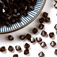Czech Glass Beads, Faceted, Bicone, Brown, 6mm in diameter, hole: 0.8mm, 144pcs/gross(302_6mm220)