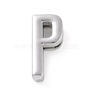 Alloy Letter Slide Charms, Platinum, Letter.P, 20.5~21x6~10.5x6.5mm, Hole: 17.5~18x2.5mm(FIND-A023-17P)