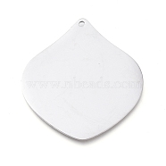 304 Stainless Steel Pendants, Manual Polishing, Stamping Blank Tag, Laser Cut, Petal, Stainless Steel Color, 30x28x0.8mm, Hole: 1.2mm(STAS-L238-090A-P)