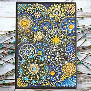 DIY Diamond Painting Notebook Kits, including PU Leather Book, Resin Rhinestones, Diamond Sticky Pen, Tray Plate and Glue Clay, Flower Pattern, 210x150mm, 50 pages/book(DIAM-PW0001-198-01)