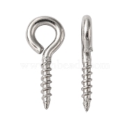 304 Stainless Steel Screw Eye Pin Peg Bails, For Half Drilled Beads, Stainless Steel Color, 12x5x1.2mm, Hole: 3mm, Pin: 1.5mm(X-STAS-L234-165A-P)