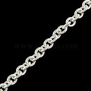 Iron Cable Chains, Unwelded, with Spool, Oval, Silver Color Plated, 4x3x0.8mm, about 328.08 Feet(100m)/roll(CH-R078-18S)
