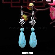 Turquoise Dangle Earrings for Women, Teardrop(WG2299-21)