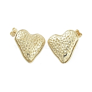 Strawberry Brass Stud Earrings, Long-Lasting Plated, Lead Free & Cadmium Free, Real 18K Gold Plated, 24x24mm(EJEW-Q811-09G)