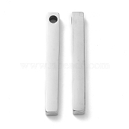 201 Stainless Steel Pendants, Rectangle Charm, Stainless Steel Color, 40x5x5mm, Hole: 3mm(STAS-Q216-11P)