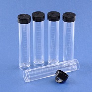 Clear Plastic Tube With A Black Lid, 2cm in diameter, 10.5cm high, Capacity: 30ml(1.01 fl. oz)(C045Y)