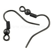 Brass Earring Hooks, with Horizontal Loop, Gunmetal, 17~19x16~18x0.8mm, Hole: 2mm(X-KK-S075-B)