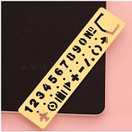 Brass Drawing Stencil, Hollow Hand Accounts Ruler Templat, For DIY Scrapbooking, Number, Yellow, 130x30mm(DIY-WH0005-A02)