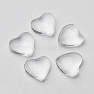 Transparent Glass Cabochons, Heart, Clear, 10x10mm, 3.5mm(Range: 3~4mm) thick(GGLA-Q014-1)