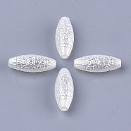 Acrylic Imitation Pearl Beads, Oval, White, 23x9x8mm, Hole: 1.8mm, about 600pcs/500g(OACR-T006-193)