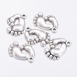 Tibetan Style Alloy Pendants, Cadmium Free & Lead Free, Baby Feet, Antique Silver, 20x14x3mm, Hole: 1mm(TIBEP-E121-AS)